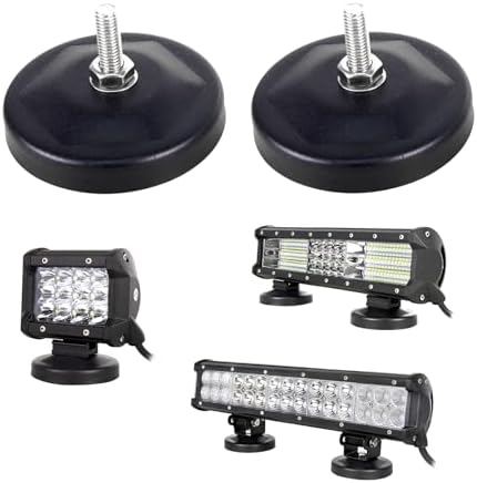 RIGIDON 2 adet LED çalışma farı, LED ışık çubuğu tutucu, evrensel manyetik binek araç tavan braketi, güçlü manyetik çalışma ışığı tutucu, Offroad, otomobil, SUV, ATV, kamyon, motorlu araçlar için,