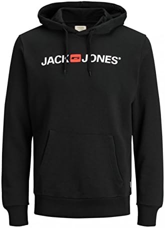 JACK & JONES Erkek kapüşonlu sweatshirt logo, Gri, S-XXL