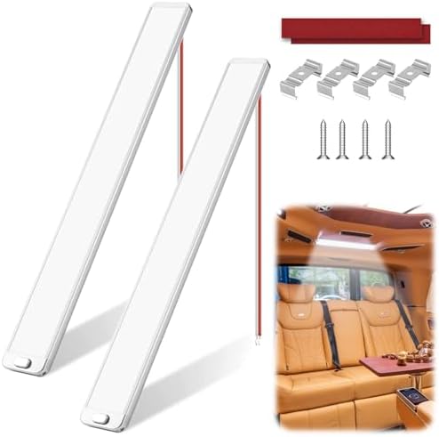 RANJIMA 228 LED araç iç aydınlatması, 2 adet LED şerit 12 V 10 W, LED lamba, anahtarlı, 42 cm otomobil LED şerit, araç aydınlatma çubuğu, otomobil, minibüs, tekne, mutfak, karavan, banyo, bar, kamyon