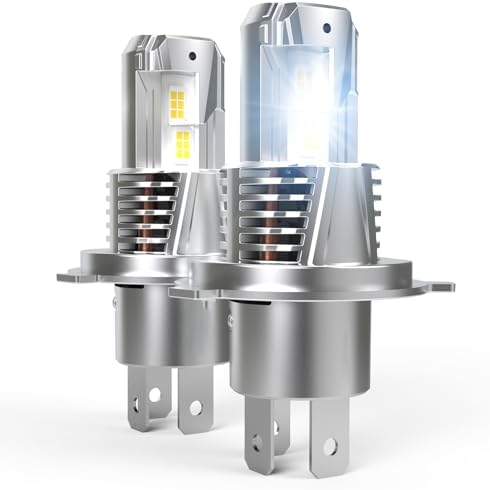 OUSHI H4 halojen lamba, 24000 lm, %600 parlaklık H4 far lambası, 6000 K Xenon beyaz H4 halojen ampul, 9 – 32 V 9003 HB2 H4 kısa huzmeli far, 2 adet