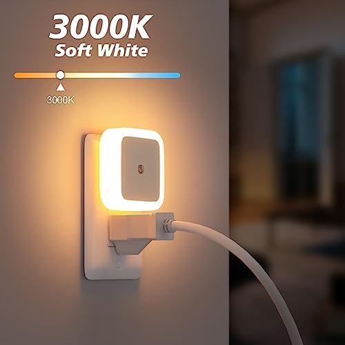 Sujeet Night Light, Night Lights Plug into Wall 4-Pack, Nightlight Plug in Night Light, Dusk to Dawn Night Lamp Led Night Light for Kids Bedroom, Bathroom, Hallway Warm White - Görsel 2