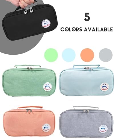 Pencil Case Pen Bag Holder Pouch Large Handle Big Capacity Desk Organizer Storage Marker Box Stationary Makeup Cosmetic Double Zippers for School Office Students Teen - Görsel 4