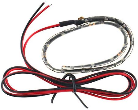 Seki Şerit 30 cm 12 V yeşil iç aydınlatma otomobil KFZ IP65 su sıçramasına karşı korumalı 1 metre bağlantı kablosu LED ampul, plastik, 1,1 W