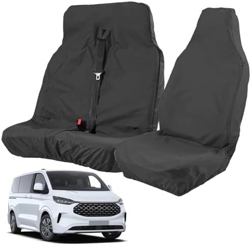 LIROPAU Araç koltuk kılıfı seti, Transporter koltuk kılıfları, Ford Transit Custom 2013-2024 ile uyumlu, araç koltuk kılıfları, Transporter ön koltuklar için 2+1, koltuk koruyucu araba uyumlu hava