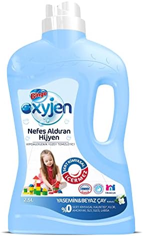 Bingo Oxyjen Yasemin & Beyaz Çay Kokulu Hipoalerjenik Sıvı Yüzey Temizleyici (1 x 2500 mL)