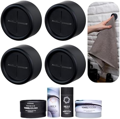 HEFA Towel Holder, Towel Hooks, Dish Towel Holder, Kitchen Organization, Bathroom Accesories, Kitchen Towel Hook, Kitchen Towel Holder, Hand Towel Holder, Kitchen Gadgets 4 Pack