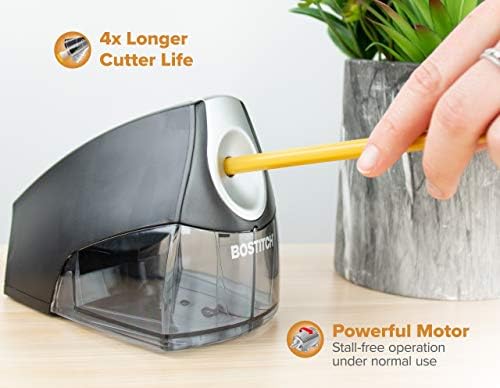 Compact Desktop Electric Pencil Sharpener, Black, Sold as 1 Each - Görsel 2