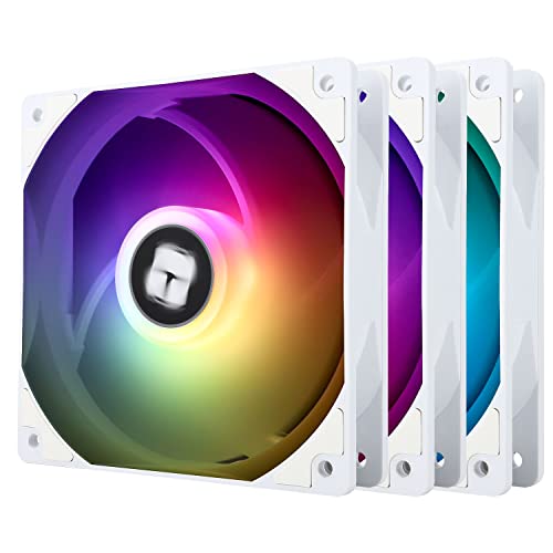 Thermalright TL-C12CW-S X3 CPU Fan 120mm White ARGB Case Cooler Fan, up to 1550RPM Cooling Fan,4pin PWM Silent Computer Fan with S-FDB Bearing Included