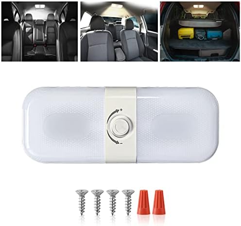 Thlevel Otomobil LED iç aydınlatma iç ışık şeridi DC 12 V – 24 V kısılabilir, beyaz, sarı ve sıcak ışık, iç mekan lambası, 120 LED, şalterli, otomobil, karavan, kamyonet için