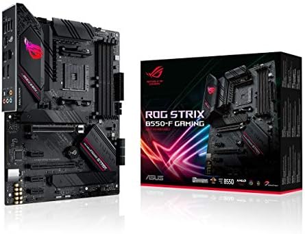 ASUS ROG Strix B550-F Gaming AMD AM4 Zen 3 Ryzen 5000 & 3rd Gen Ryzen ATX Motherboard (PCIe 4.0, 2.5Gb LAN, BIOS Flashback, HDMI 2.1, Addressable Gen 2 RGB Header and Aura Sync)