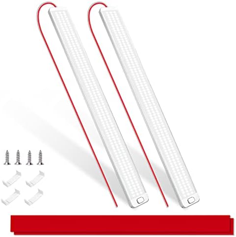 MERTTURM 228 LED şerit 12 V (40 cm), 12 Volt LED lamba 10 W 1000 lm, LED araç iç aydınlatması, şalterli ışık şeridi, ince karavan aydınlatması, otomobil, kamyon, karavan, tekne için (2 adet)