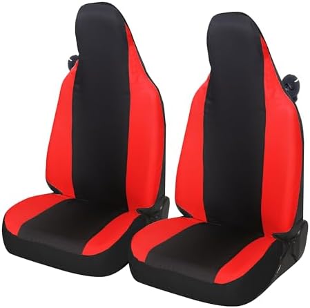 Auto Accessori Lupex Autositzbezüge, kompatibel mit Smart Fortwo 450 451 und 453, hergestellt in Italien, Baumwoll-Mischgewebe (Schwarz – Rot)