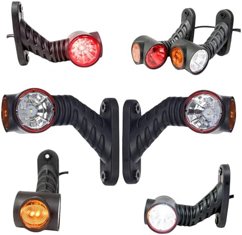 2 x LED lastik sınırlama lambası, yan lamba, 12 V, 24 V, E onay işaretli, konum lambası, otomobil, kamyon, otomobil, karavan, araç lambası, ışık, beyaz, kırmızı, turuncu