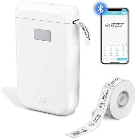 Label Makers, Label Maker Machine with Tape, Portable Bluetooth Label Printer with Little Space, Inkless Thermal Label Maker for Family School, Mini Label Maker with Multiple Personalized Templates