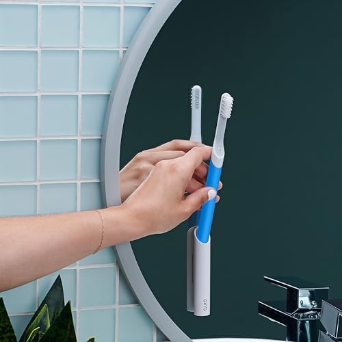 Quip Sonic Toothbrush for Adults - Timed Electric Toothbrush with Cover - Replaceable Brush Head, Soft Bristles, Plastic Handle, 3 Month Battery Life - Travel Toothbrush - Blue - Görsel 6