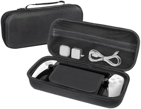 T Tersely Hard Shell Carrying Case for PlayStation Portal Remote Player - with Game Disc Storage, Data Cable Storage, and Protective Outer Cover