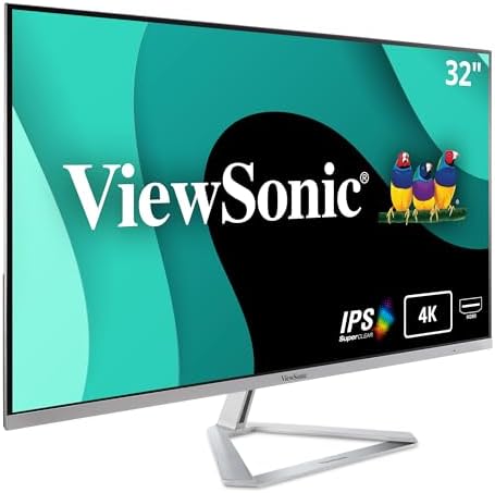 ViewSonic VX3276-4K-MHD 32 Inch 4K UHD Monitor with Ultra-Thin Bezels, HDR10 HDMI and DisplayPort for Home and Office