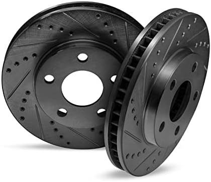 R1 Concepts eLINE Series Bremsrotoren hinten schwarz gebohrt und geschlitzt, kompatibel für Porsche 944 1987–1989