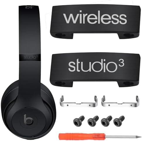 Studio 3 Hinge Replacement Parts Metal Folding Original Hinges Headband Connector Clip Pin Cover Accessories Repair Kit Compatible with Beats Studio3 Wireless Over-Ear Headphones (Black)