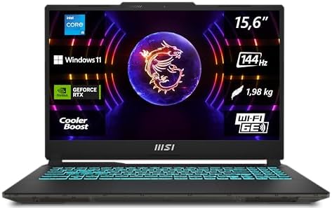 MSI Cyborg 15 oyun dizüstü bilgisayarı, 15,6 inç Full HD 144Hz, Intel Core i5-13420H, NVIDIA GeForce RTX 4050, 16GB DDR5, 512 GB SSD, Windows 11 Home, QWERTZ klavye, A13VE-863, siyah/şeffaf - Görsel 1
