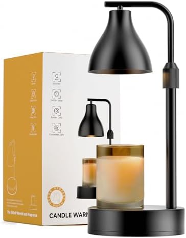 Vaincre Electric Candle Warmer Lamp - Decorative Candle Warmer with Timer and Dimmer, Home Room Decor, Gifts for Women, Candle Lamp with 2 Scented Wax Warmer Bulbs, Candle Melt Light for Jar Candles - Görsel 1