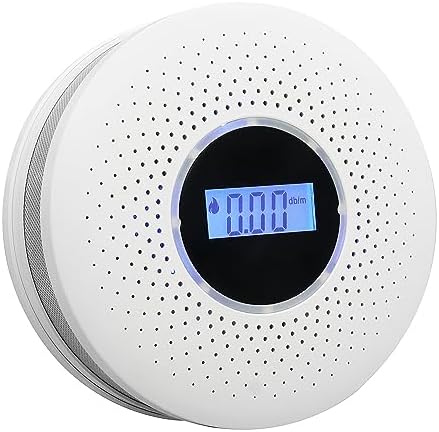 GiiHoo Smoke and Carbon Monoxide Detector 2-in-1 CO Smoke Alarm Detector with LCD Display and Sound Light Alarm for Home Garage Office RV