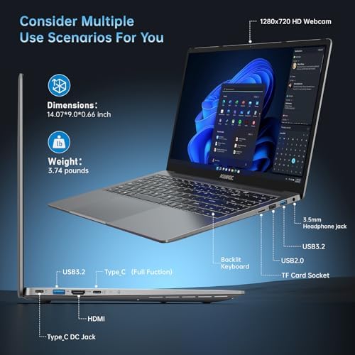 ACEMAGIC Laptop mit Metallgehäuse und Hintergrundbeleuchtetem Gaming-Laptop AMD Ryzen 7 5825U(8C/16T, bis zu 4,5 GHz) für Gamer-Notebook,16,1 Zoll FHD,16GB DDR4,512GB M.2 SSD,WiFi 6,BT5. 2,HDMI(Gray)