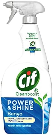 Cif Power Shine Cleanboost Sprey Temizleyici Banyo İçin Temizleyici ve Kireç Çözücü 750 ML