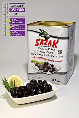 Siyah Zeytin Yağlı Sele Zeytin Orta Kalibre Net 3.7 KG (351-380 2XS) DOĞAL FERMENTE EKONOMİK BOY
