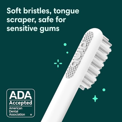 Quip Sonic Toothbrush for Adults - Timed Electric Toothbrush with Cover - Replaceable Brush Head, Soft Bristles, Plastic Handle, 3 Month Battery Life - Travel Toothbrush - Blue - Görsel 3
