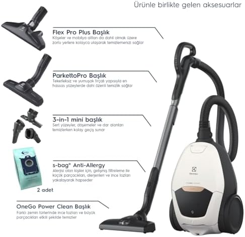 Electrolux PD82-ALRGT Toz Torbalı Elektrikli Süpürge, Beyaz - Görsel 2