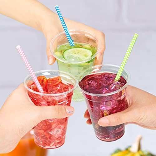 Lilymicky [200 Pack -10 oz] Clear Plastic Cups, PET Disposable Drinking Cups, Wine Party Cups, Perfect for Birthday Parties, Weddings, Christmas Day - Görsel 4