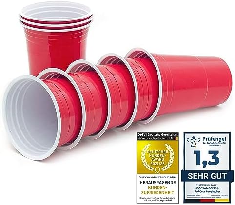 GOODS+GADGETS 50 adet çok kullanımlı bardak, 473 ml; tekrar kullanılabilir içecek bardağı, içecek bardağı (16 oz) (50 adet)