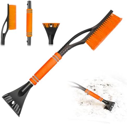 YKHSUAOU 2'si 1 arada buz kazıyıcı, süpürge, süpürge, araba kar kazıyıcı, süpürgeli buz kazıyıcı, süpürgeli araba buz kazıyıcı, süpürgeli araba buz kazıyıcı, araç kazıyıcı, araba çırpma teli