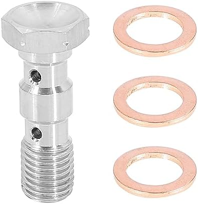X AUTOHAUX 1 set M10 x 1,25 metrik dişli, çift içi boş vida, fren sabitleme adaptörü, pullu, motosiklet, araba için