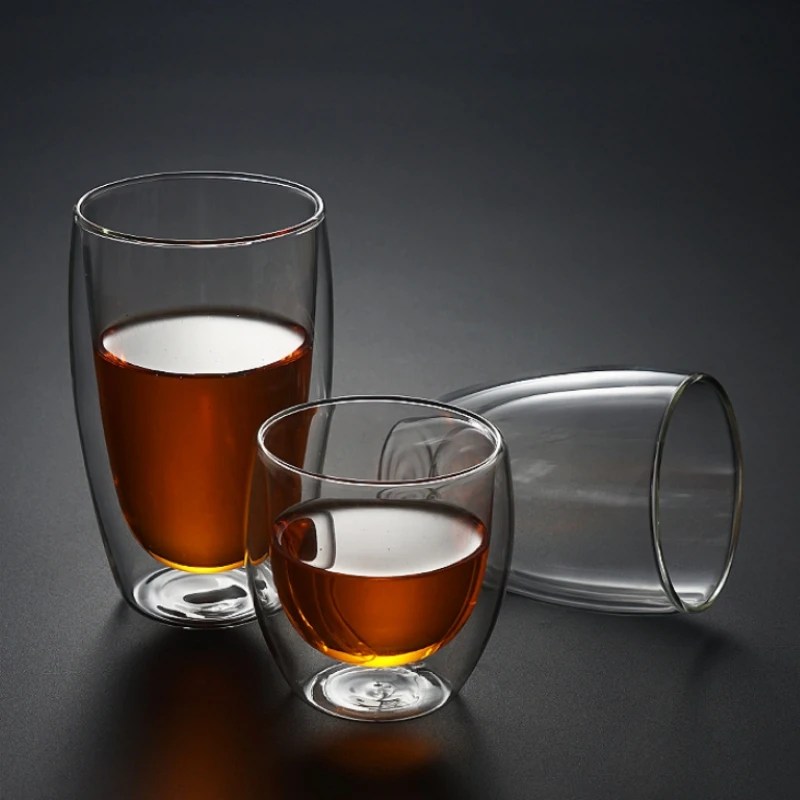 450/250ml çift duvar cam temizle el yapımı isıya dayanıklı çaylı içecek bardak sağlıklı içecek kupa kahve fincanları yalıtımlı Shot cam
