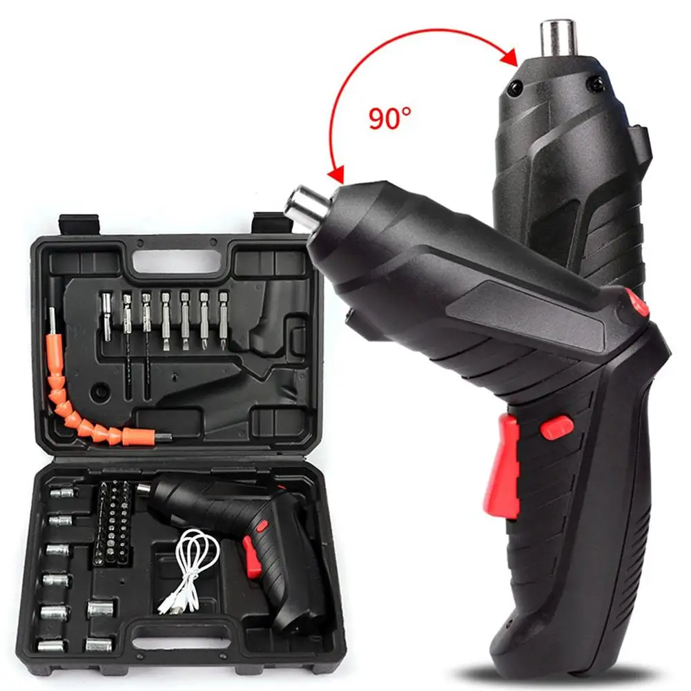 47 In 1 akülü elektrikli tornavida seti ile LED ışıkları 220RPM 3NM tork USB şarj edilebilir matkap sürücü güç aracı Bit Set