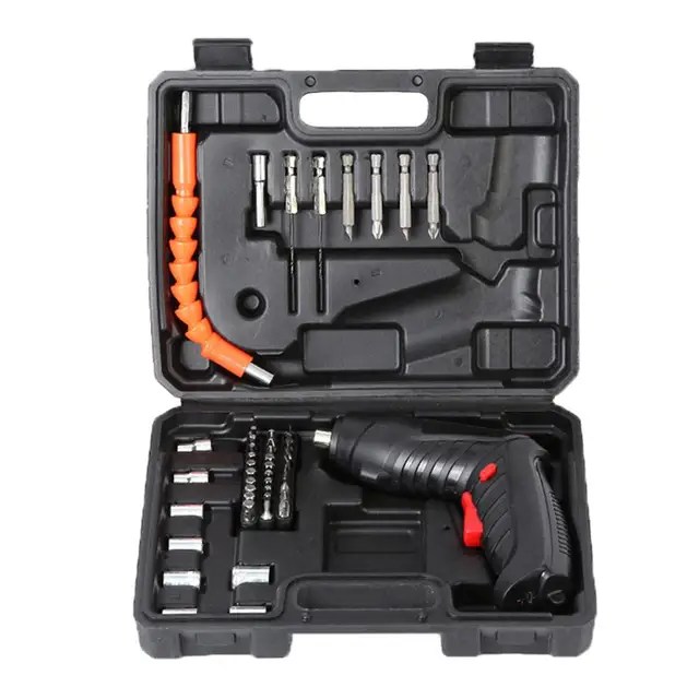 47 In 1 akülü elektrikli tornavida seti ile LED ışıkları 220RPM 3NM tork USB şarj edilebilir matkap sürücü güç aracı Bit Set - Görsel 7