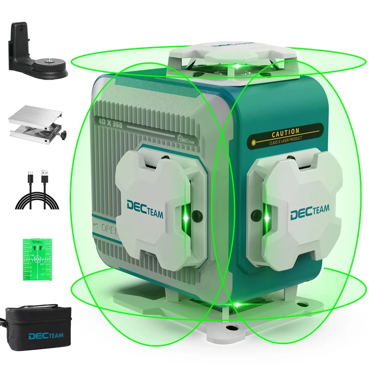 4D 16 hatları kendinden tesviye lazer seviyesi 130ft dect4 4x360 ° yeşil fayans zemin çapraz çizgi lazer aracı ile lityum pil M04CG
