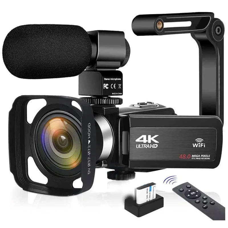 4K Ultra HD Video kamera 30MP WiFi DV kamera dijital Video kamera 270 derece rotasyon dokunmatik ekran 16X dijital yakınlaştırma kamerası
