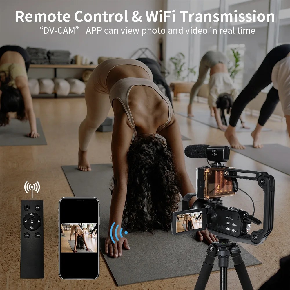 4K Ultra HD dijital kamera 3.0 Inci 48MP 18X Zoom Wifi kamera rüzgar geçirmez mikrofon dolgu ışığı ile YouTube için Video Vlogging - Görsel 5