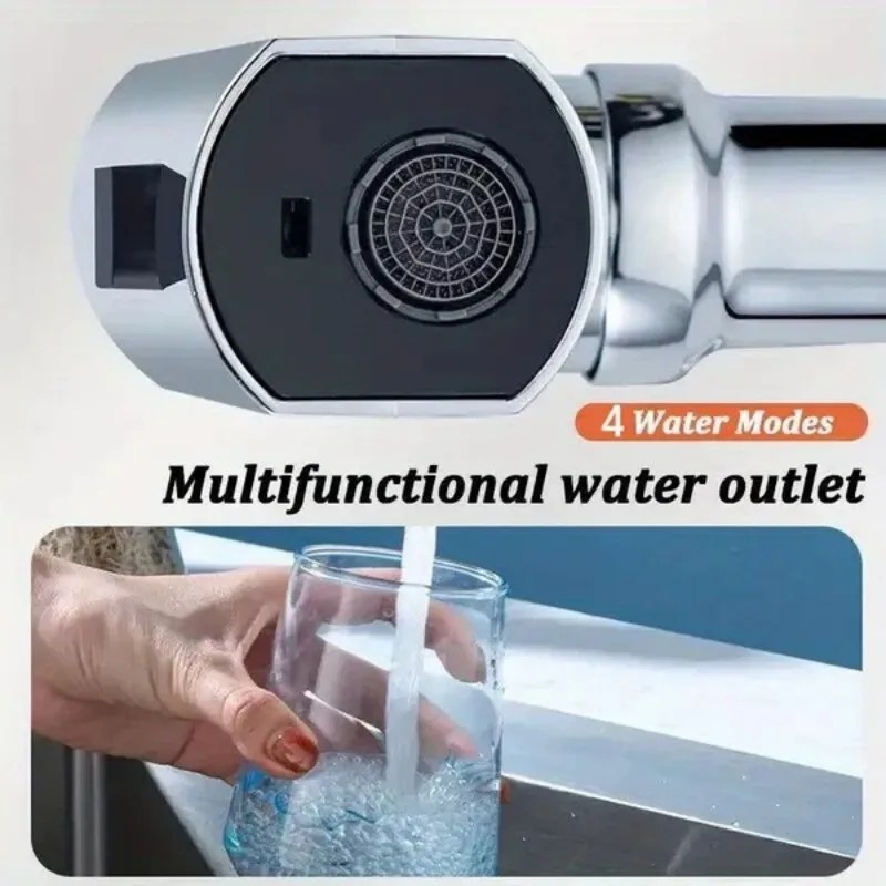 4thGear şelale lavabo mutfak musluk sıcak soğuk mikser lavabo çoklu su çıkışları rotasyon uçan yağmur dokunun tek delik banyo - Görsel 5