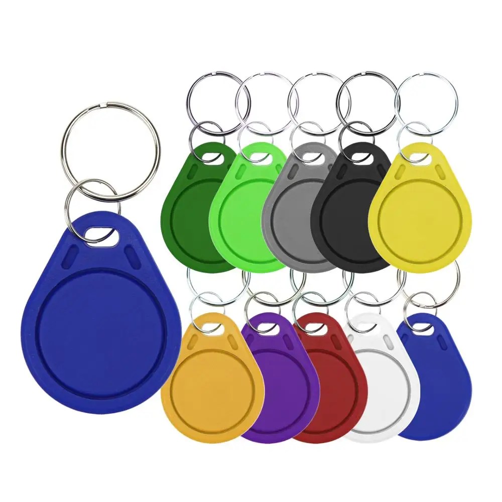5 adet UID Fob 13.56MHz blok 0 sektörü yazılabilir IC kart klon değiştirilebilir akıllı Keyfobs anahtar etiketleri 1K s50 RFID erişim kontrolü