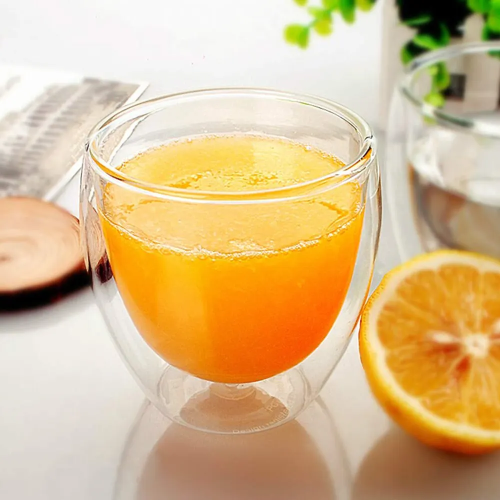 5 boyutları 6 paket temizle çift duvar cam kahve kupalar yalıtımlı katman bardak Bar çay süt suyu su Espresso Shot cam için Set