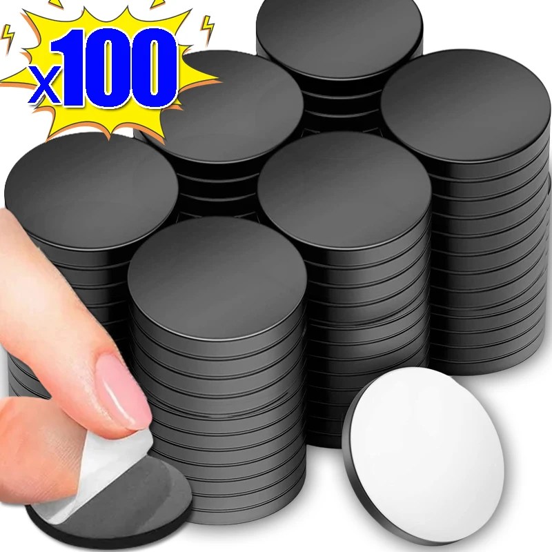 50-100 adet manyetik yuvarlak kendinden yapışkanlı disk mıknatısları yuvarlak kauçuk yumuşak manyetik levha 20X2mm buzdolabı ofis DIY projeleri için