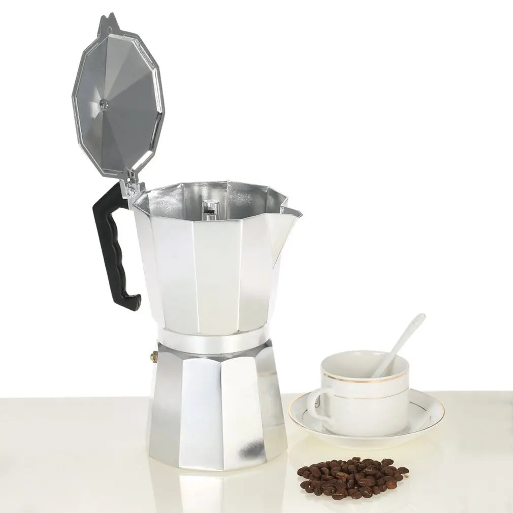 50ml 1 bardak alüminyum cezve 50Ml 1Cup kahve makinesi Espresso Percolator Stovetop moka Pot elektrikli moda soba - Görsel 2
