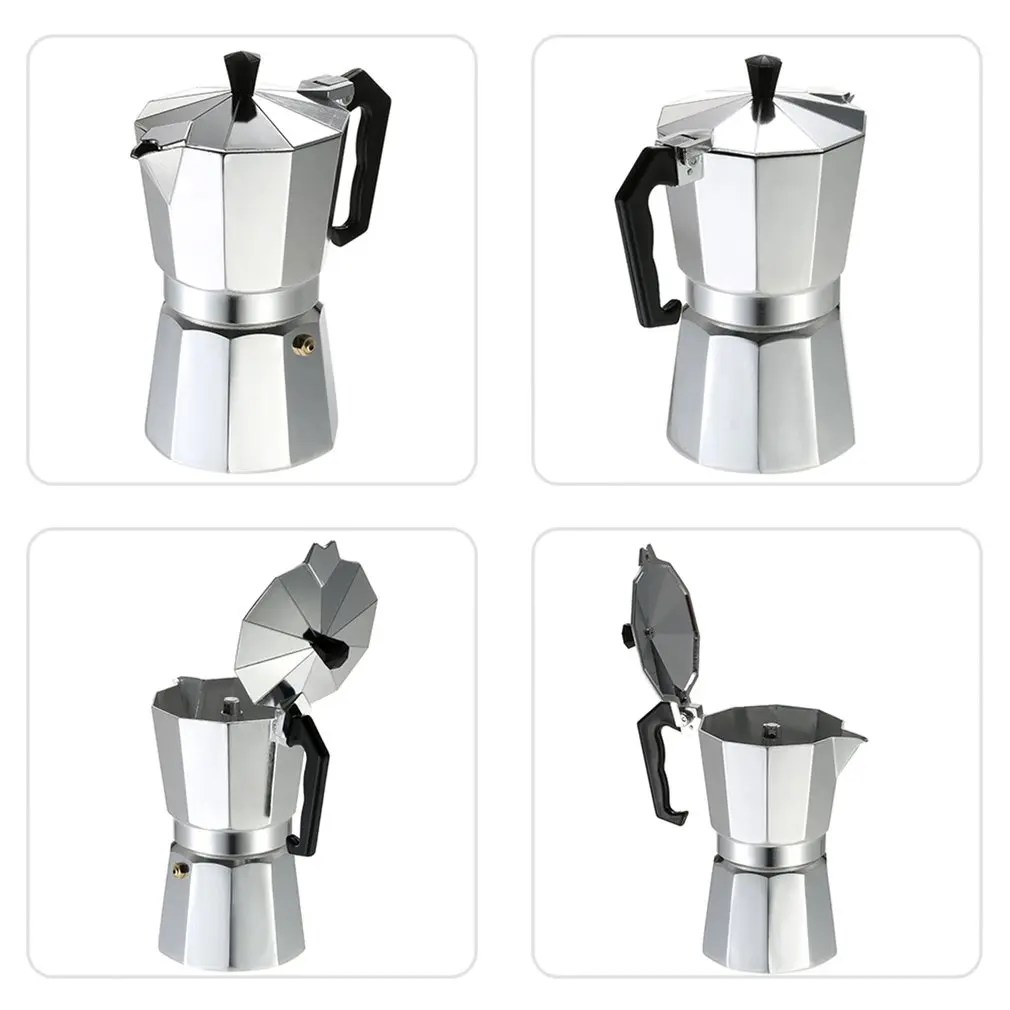 50ml 1 bardak alüminyum cezve 50Ml 1Cup kahve makinesi Espresso Percolator Stovetop moka Pot elektrikli moda soba - Görsel 3