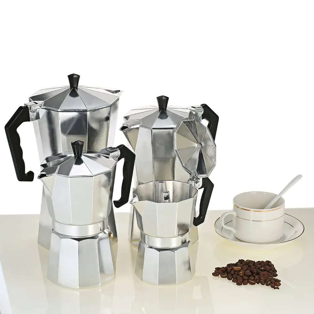 50ml 1 bardak alüminyum cezve 50Ml 1Cup kahve makinesi Espresso Percolator Stovetop moka Pot elektrikli moda soba