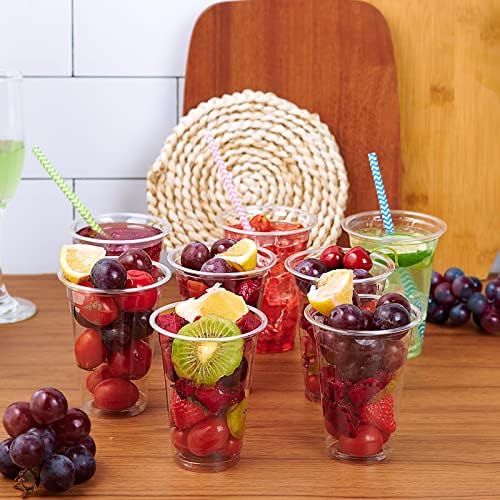 Lilymicky [200 Pack -10 oz] Clear Plastic Cups, PET Disposable Drinking Cups, Wine Party Cups, Perfect for Birthday Parties, Weddings, Christmas Day - Görsel 7