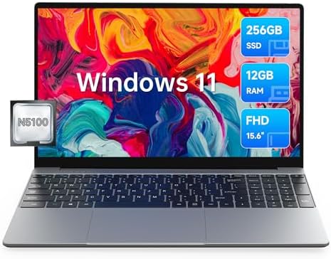 ALLDOCUBE GTBook 15 dizüstü bilgisayar, 15,6 inç FHD IPS 1920 x 1080, Intel Celeron N5100, 12 GB RAM, 256 GB SSD, 2.4 + 5 GHz WiFi, BT 5.0, Tip C, USB 3.0, HDMI, Windows 11, gri